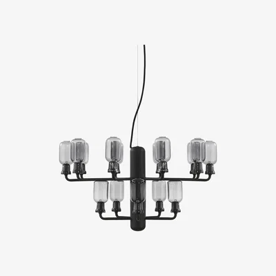 Nordic Nest Amp chandelier grey-black