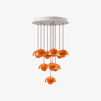 Nordic Nest &Tradition Flowerpot VP10 chandelier Zesty orange