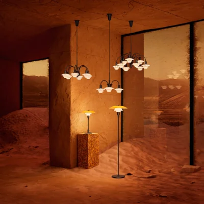 Nordic Nest Louis Poulsen PH 1/1 Chandelier Centenary Edition chandelier Brass-dusty terracotta 3 arms