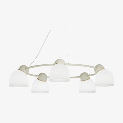 Nordic Nest Belid Bird chandelier Ø95.3 cm Sand-brass-opal glass