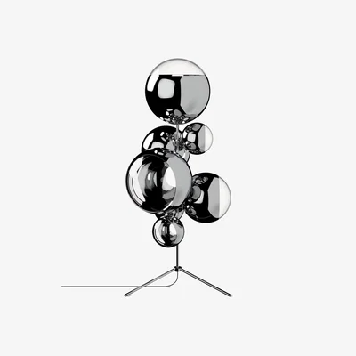 Nordic Nest Tom Dixon Mirror Ball chandelier floor lamp LED 181 cm Silver