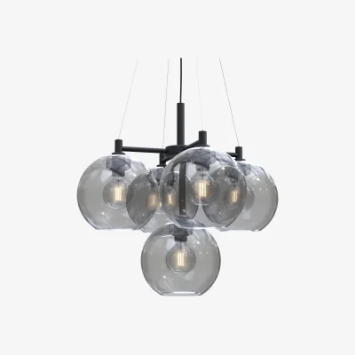 Nordic Nest Belid Gloria chandelier Ø67 cm Black-smoked glass