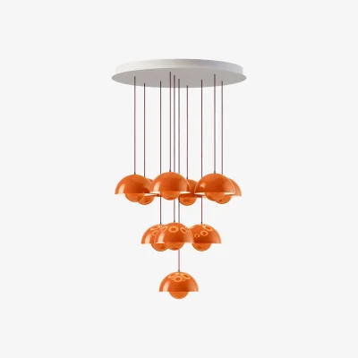 Nordic Nest &Tradition Flowerpot VP1 chandelier Zesty orange