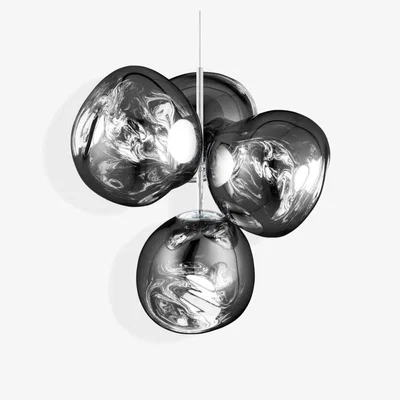 Nordic Nest Tom Dixon Melt Chandelier small LED 103 cm Silver