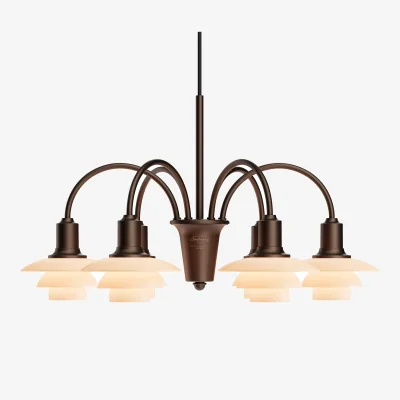 Nordic Nest Louis Poulsen PH 1/1 Chandelier Centenary Edition chandelier Brass-dusty terracotta 6 arms