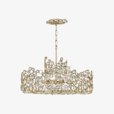 Olivia's Elstead Anya 6 Light Chandelier Silver Leaf