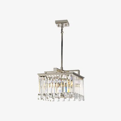 Olivia's Elstead Aries 4 Light Chandelier Polished Nickel Plated With K5 Glass Crystals / Large
