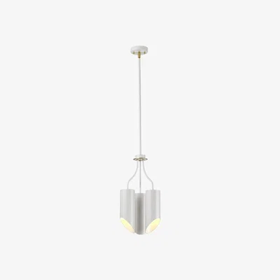 Olivia's Elstead Quinto 3 Light Chandelier White Aged Brass