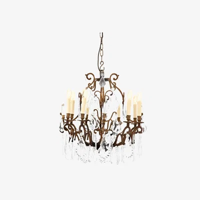 Olivia's Eichholtz Luster Château de Biron Chandelier Antique Brass