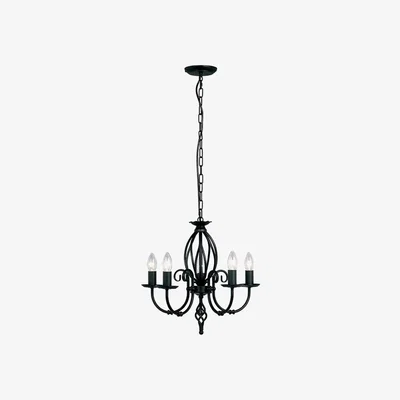 Olivia's Elstead Artisan 5 Light Chandelier Black