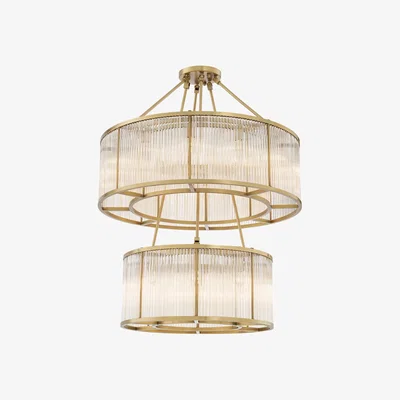 Olivia's Eichholtz Bernadi Chandelier in Antique Brass