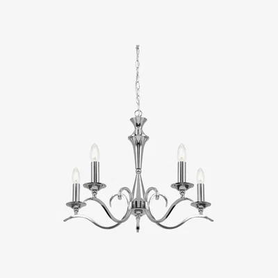Olivia's Gallery Interiors Kora 5 Chandelier Chrome | Outlet