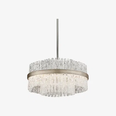 Olivia's Hudson Valley Lighting Chime Silver Base And Clear Tubular Glass Shade Chandelier / Medium