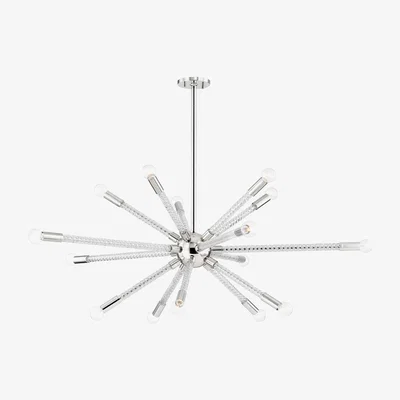 Olivia's Hudson Valley Lighting Pippin 15 Light Chandelier Polished Nickel