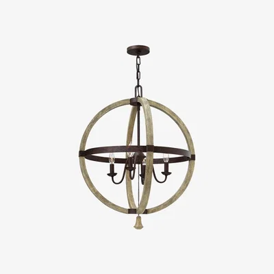 Olivia's Elstead Middlefield 4 Light Chandelier Iron Rust
