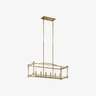 Olivia's Elstead Cayden 6 Chandelier Light Natural Brass
