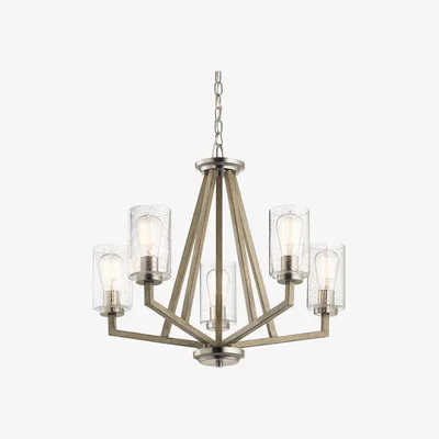 Olivia's Kichler Deryn 5 Light Chandelier in Antique Grey