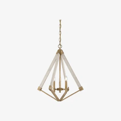 Olivia's Elstead View Point 3 Light Chandelier Weathered Brass