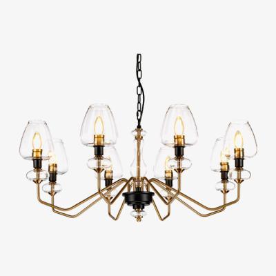 Olivia's Elstead Armand 8 Light Chandelier Aged Brass Plated And Charcoal Black Paint