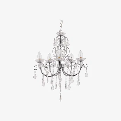 Olivia's Gallery Direct Tabitha Chandelier / White / 5