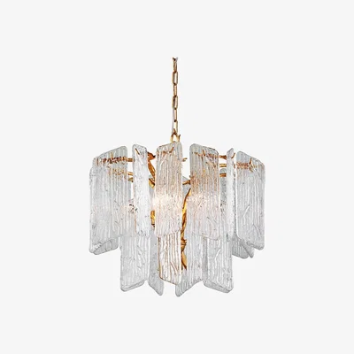 Olivia's Hudson Valley Lighting Piemonte Copper Base And Handmade Clear Shade Chandelier / Medium