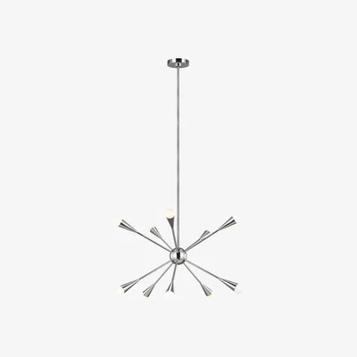 Olivia's Elstead Jax 10 Light Chandelier Polished Nickel