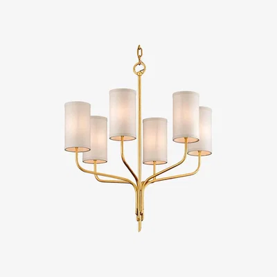 Olivia's Hudson Valley Lighting Juniper Hand-Worked Iron 6lt Chandelier