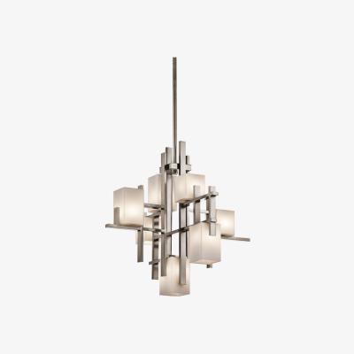 Olivia's Elstead City Lights 7 Light Chandelier Classic Pewter / Small