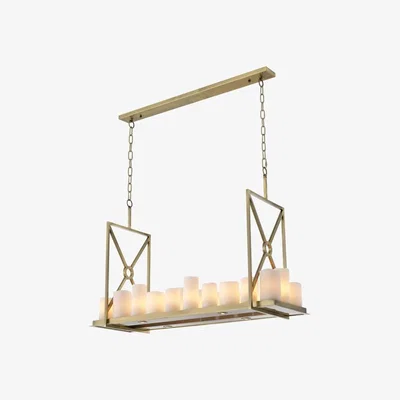 Olivia's Eichholtz Commodore Rectangular Chandelier Brass