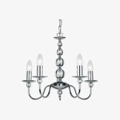 Olivia's Gallery Direct Parkstone Chandelier / Silver / 5