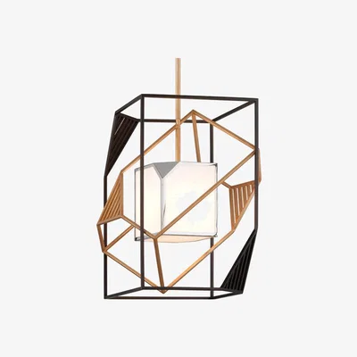 Olivia's Hudson Valley Lighting Cubist Hand-Worked Iron 1lt Pendant