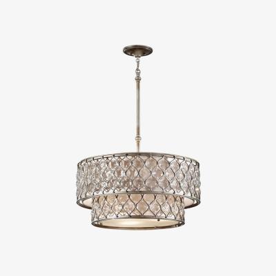 Olivia's Elstead Lucia 6 Light Chandelier Burnished Silver