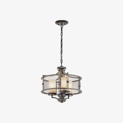Olivia's Elstead Ahrendale 3 Light Chandelier Anvil Iron