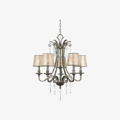 Olivia's Elstead Kendra 5 Light Chandelier Mottled Silver