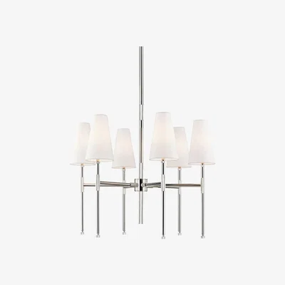 Olivia's Hudson Valley Lighting Bowery Brass 6 Light Chandelier (3728-PN-CE)