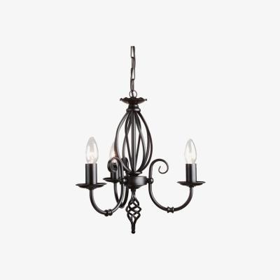 Olivia's Elstead Artisan 3 Light Chandelier Black
