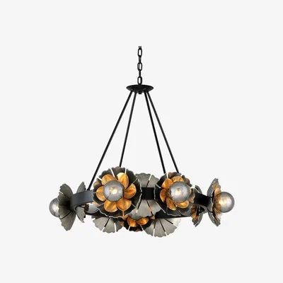 Olivia's Hudson Valley Lighting Magic Garden Hand-Crafted Iron 10lt Chandelier