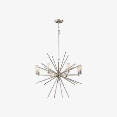 Olivia's Elstead Uptown Carnegie 8 Light Chandelier Imperial Silver