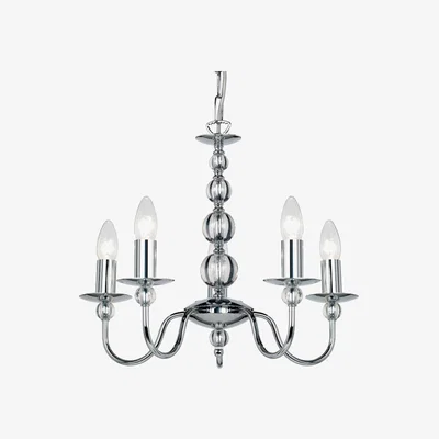Olivia's Gallery Interiors Parkstone Chandelier Small | Outlet / Silver / 5
