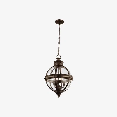 Olivia's Elstead Adams 3 Light British Chandelier Bronze