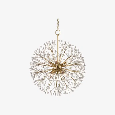 Olivia's Hudson Valley Lighting Dunkirk 8 Light Chandelier in Aged Brass