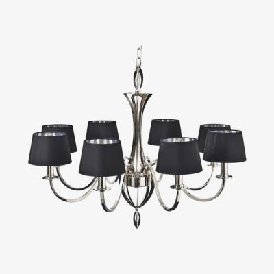 Olivia's Libra Aperfield Nickel Chandelier with Black Shades
