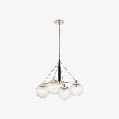 Olivia's Quintessentiale Marilyn Polished Nickel 4 Light Chandelier