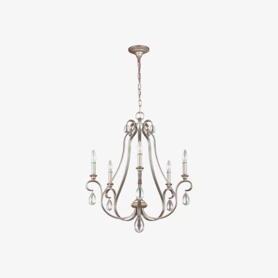Olivia's Elstead DeWitt 5 Light Sunrise Chandelier Silver