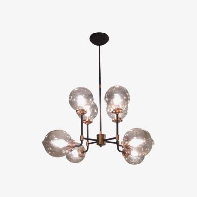 Olivia's Libra Mercer Chandelier Glass Bubble Black And Brass