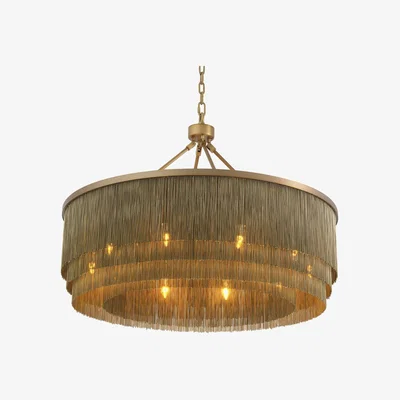 Olivia's Eichholtz Large Tissot Round Chandelier in Antique Brass