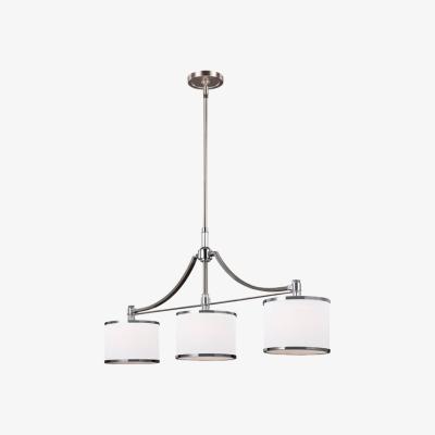 Olivia's Elstead Prospect Park 3 Light Chandelier Satin Nickel and Chrome