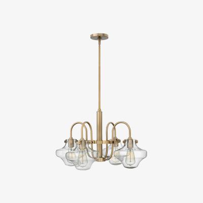 Olivia's Elstead Congress 4 Light Chandelier Brushed Caramel