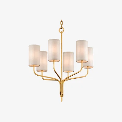 Olivia's Hudson Valley Lighting Juniper Chandelier in Textured Gold Leaf / 8 Light