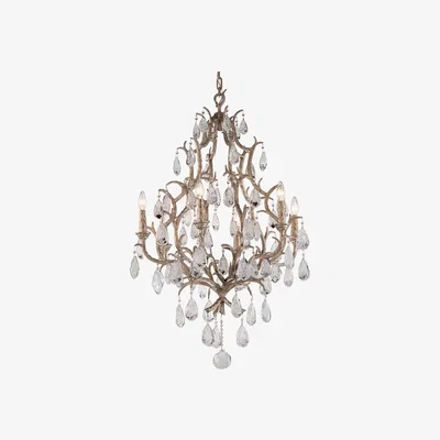 Olivia's Hudson Valley Lighting Amadeus Hand-Worked Iron 6lt Chandelier